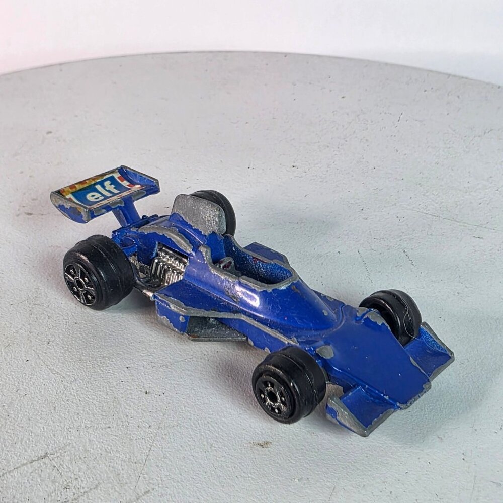 Vintage Yatming Tyrrell Elf F1 Diecast Toy Car Blue Model No. 1070 Made In Hong